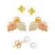 Birthstone /Genuine Pearl/Gold Jackets Trio Earrings - by Mt Rushmore